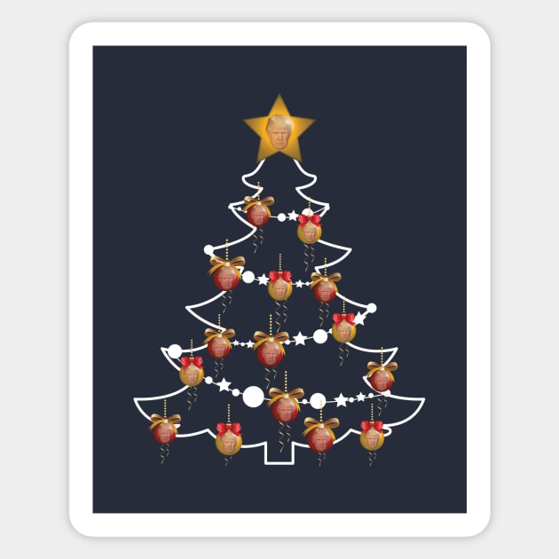 Donald Trump Christmas Tree Baubles Sticker by Rebus28